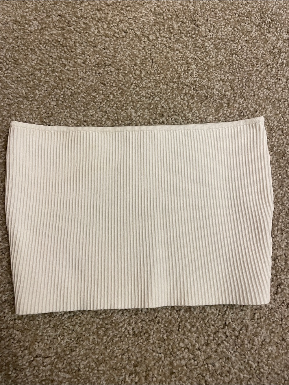 La Hearts White Ribbed Crop Tube Top